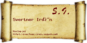 Svertner Irén névjegykártya
